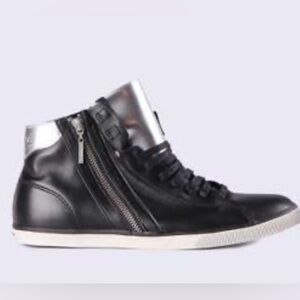 (NWB) DIESEL - Women’s Sunrise Beach Pit Black and Silver High-Top Sneakers
